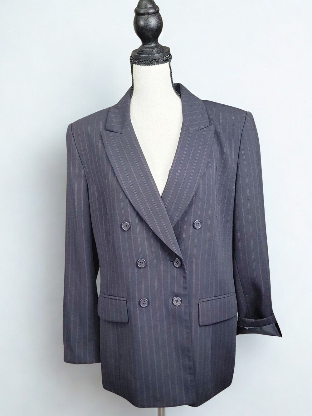 LeSuit Navy And Red Pinstripe Women's Blazer